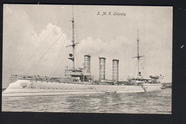 Gebr. Lempe Postkarte des kleinen Kreuzers Leipzig - kaiserliche Marine
