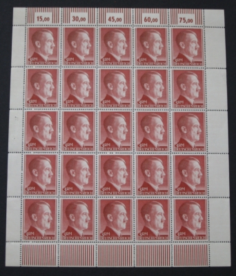 Deutsches Reich Michel Nr.: 801 B, kompletter postfrische Bogen !