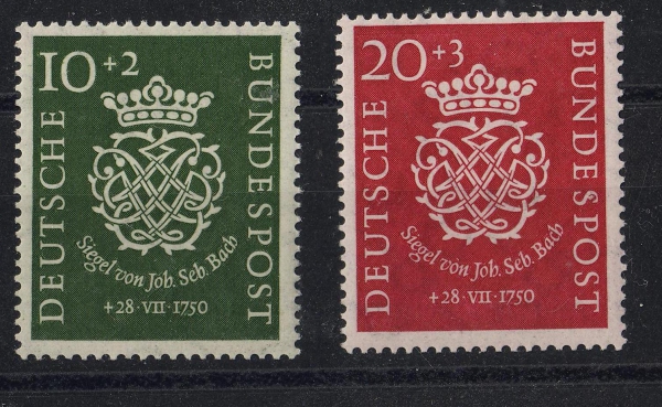 Bundespost Michel Nummer 121 - 122 postfrisch , geprüft Schlegel .