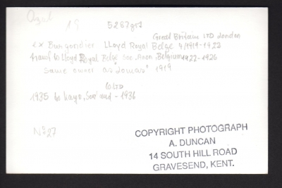 Foto des Dampfers Lomas 1919 / Kaye , Son & Co. Ltd.