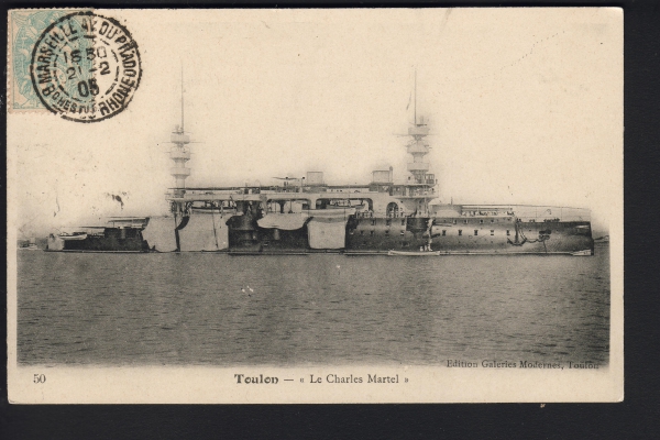 Postcard French Cruiser / Ironclad Charles Martel !
