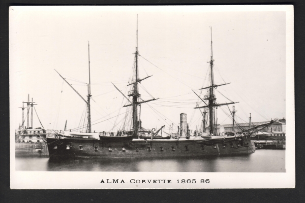Postcard French Corvette Alma of 1865 !