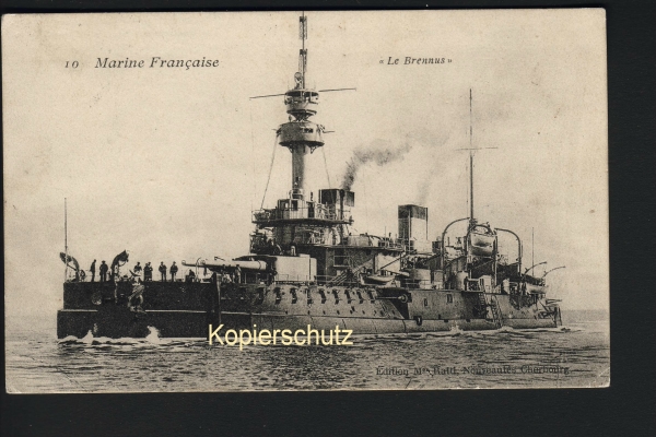 Postcard French Cruiser / Ironclad Brennus !
