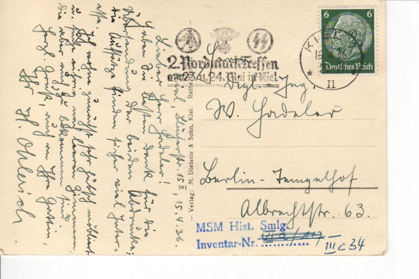 Postcard Pocket Battleship launching Aircraft !