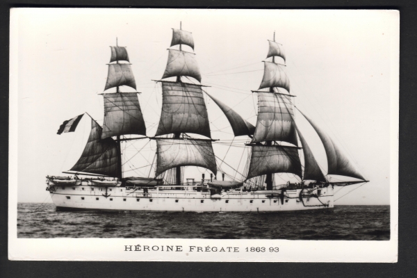 Postcard French Frigate Heroine from 1863 !