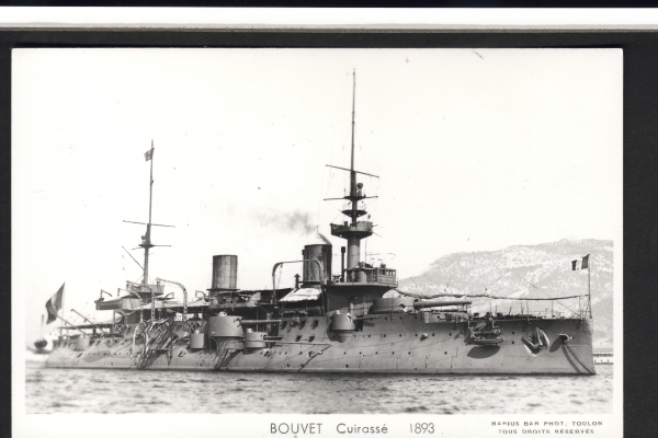 Postcard French Cruiser / Ironclad Bouvet of 1893 !