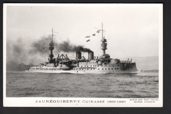 Postcard French Cruiser / Ironclad Jaureguiberry of 1893 !