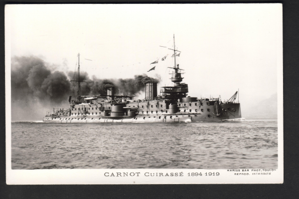 Postcard French Cruiser / Ironclad Carnot of 1894 !