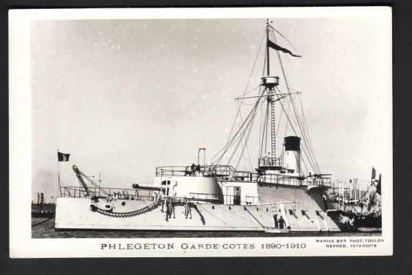 Postcard French Cruiser / Ironclad Phlegeton of 1890 !