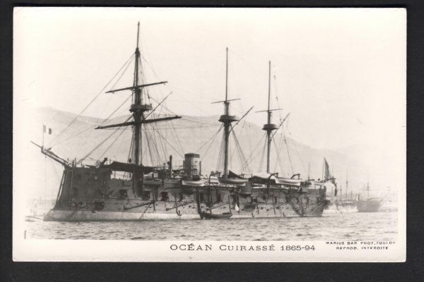 Postcard French Cruiser / Ironclad Ocean of 1865 !