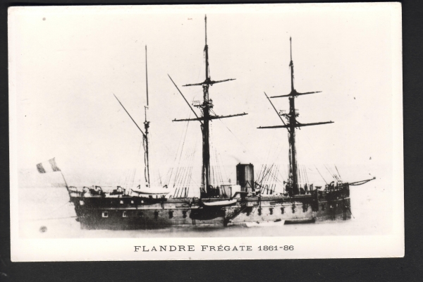 Postcard French Frigate Flandre , build 1861 !