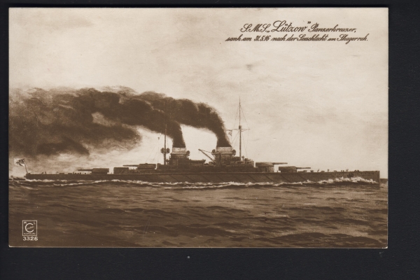 Carstens Postkarte des Schlachtreuzers Lützow ! Kaiserliche Marine