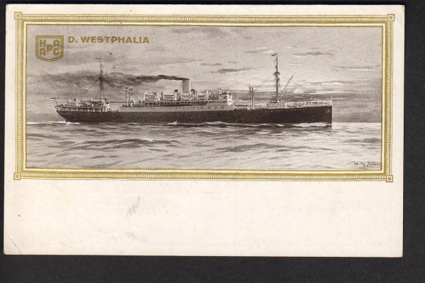 Company Postcard of the Liner Westphalia / Hamburg-Amerika Line ! Seapost