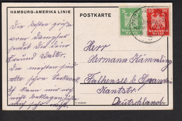 Company Postcard of the Liner Westphalia / Hamburg-Amerika Line ! Seapost