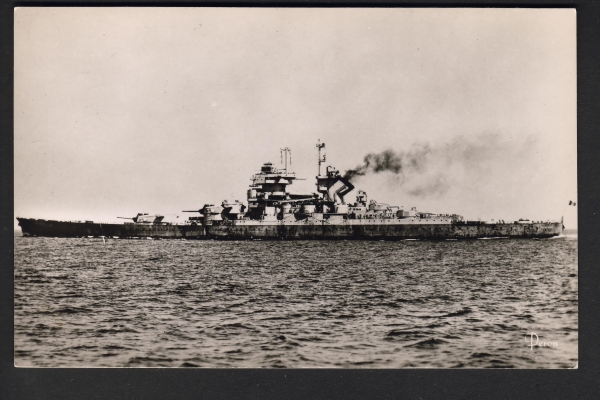 Roger Peron Postcard French Cruiser Jean Bart 2. Worldwar !