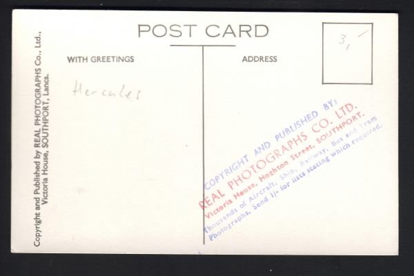 Postkarte vom Schlachtschiff Hercules !