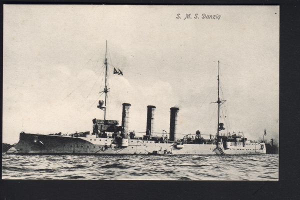 Gebr. Lempe Postkarte des Kreuzers Danzig - Kaiserliche Marine !