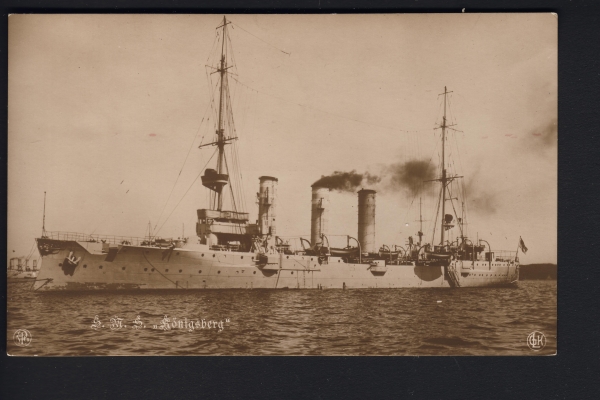 Postcard small cruiser Königsberg 1. WW !