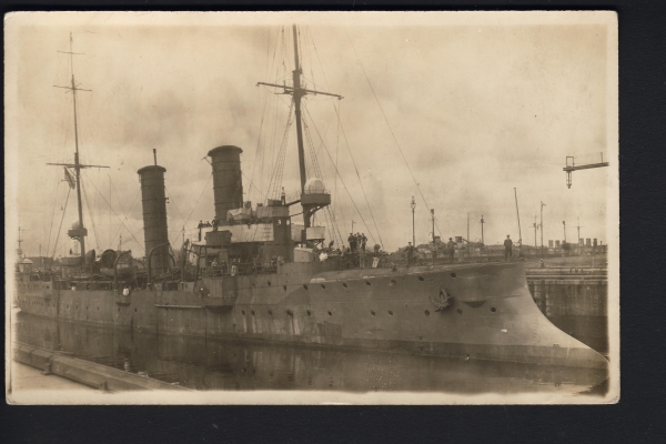 Postcard Cruiser Arkona 1. WW !