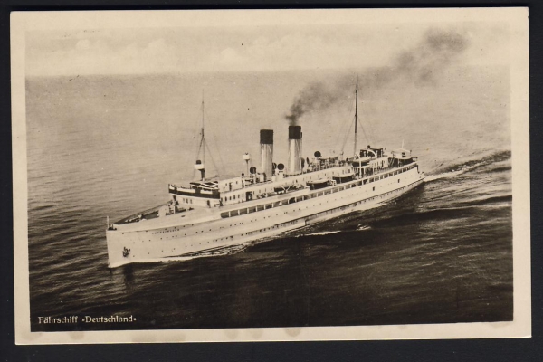 Postkarte der Dampffähre Deutschland ! Verlag Julius Simonsen