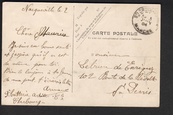 Postcard : French Cruiser Surcouf ! Pre 1. World War Navy