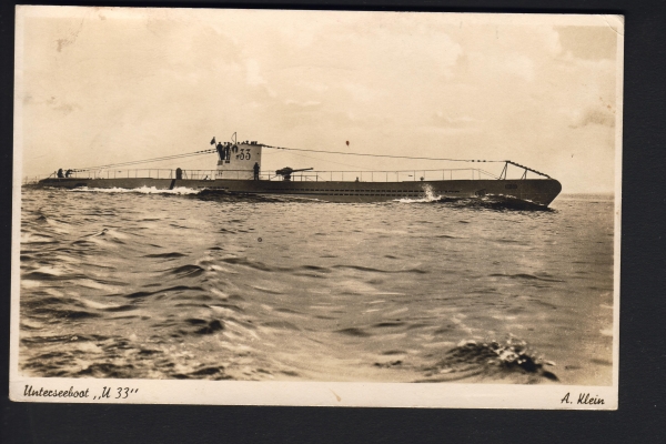 Postcard Submarine U 33/ 2. WW ! Fieldpost 1941