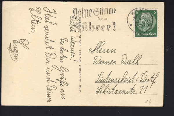 Dieterle Postkarte U 7 / Deutsche Kriegsmarine