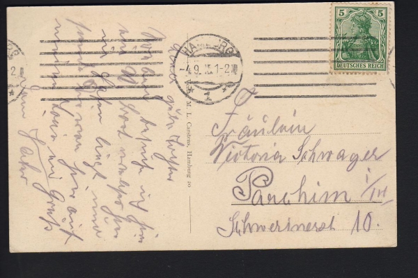 Carstens Postkarte des U Bootes U 9 - 1. WK - Kommandant Weddigen