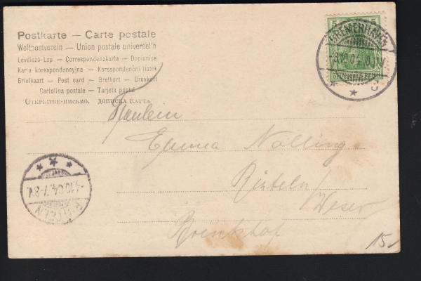 Postkarte des Dampfers Preussen des Norddeutschen Lloyd ! Gruß von Bord