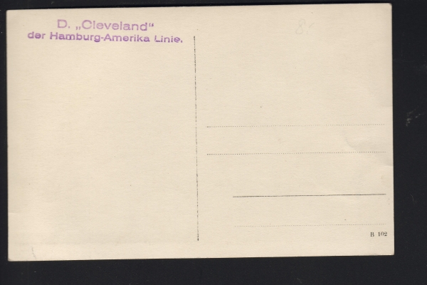 Postcard of the Liner Cleveland / Hamburg-Amerika Line !