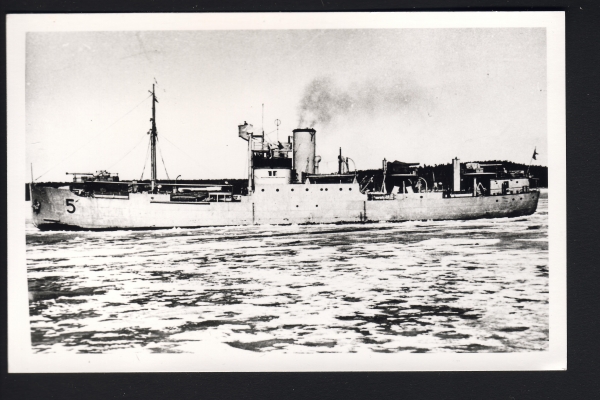 Postkarte des schwedischen Frachters / Hilfskreuzer Nr. 5 Warum 1941 !