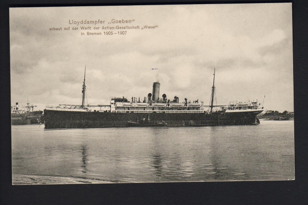 Dr. Trenkler Postkarte des Dampfers Goeben des Norddeutschen Lloyd  !