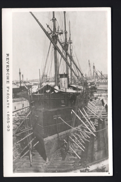Postcard French Frigate Revenche in Dock !