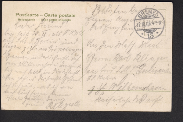 Postcard Cruiser Berlin 1. WW - Imperial Navy !