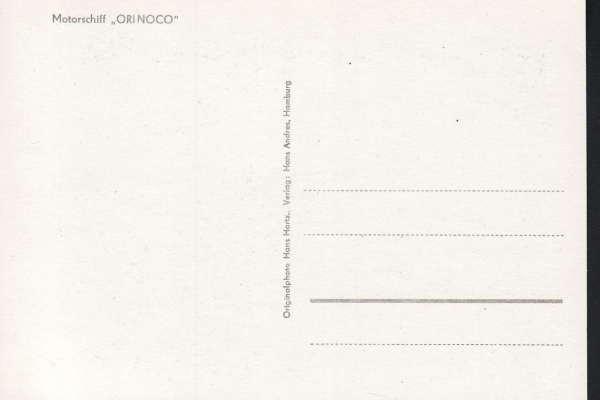 Postcard of the Liner Orinoco / Hamburg-Amerika Line !