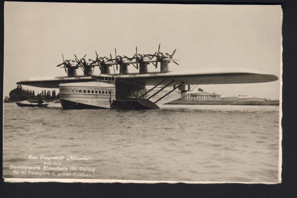 Postkarte vom Wasserflugzeug Dornier Do X Atlantic !