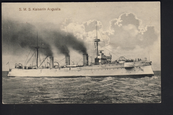 Postcard : Light Cruiser Kaiserin Augusta 1. WW ! Marine Post