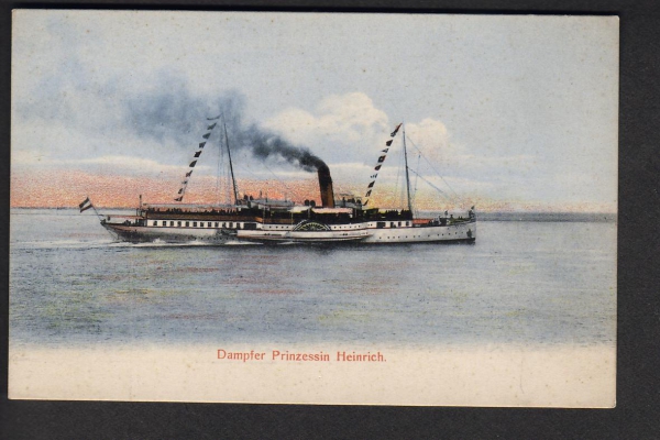 Postkarte des Ausflugsdampfers / Raddampfer Prinzessin Heinrich !