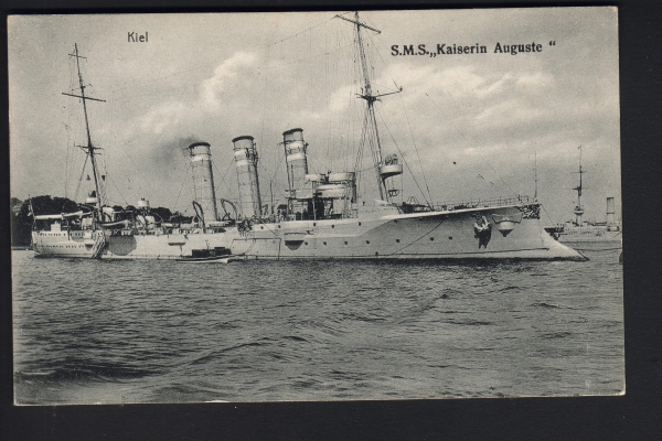 Postcard small Cruiser Kaiserin Auguste 1. WW !