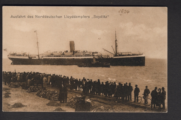 Postkarte des Dampfers Seydlitz des Norddeutschen Lloyd Bremen !