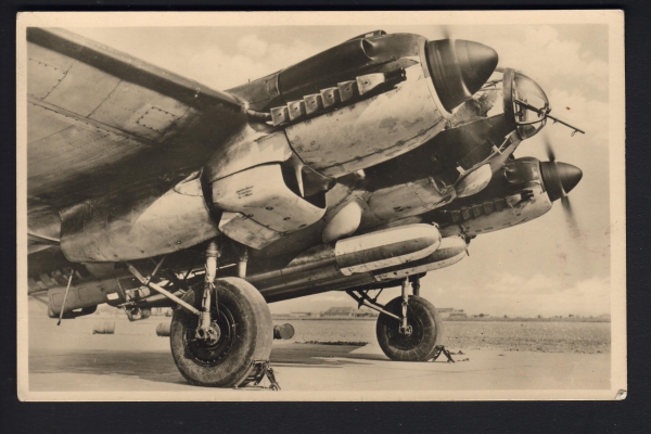 Postkarte eines Heinkel He 111 Bomber , mit Torpedos !