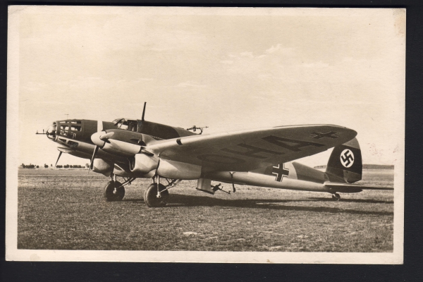 Postkarte eines Heinkel He 111 Bomber , Deutsche Luftwaffe !