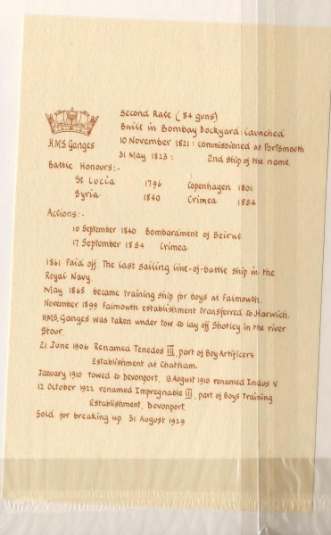 Fotokarte vom Linienschiff Ganges !