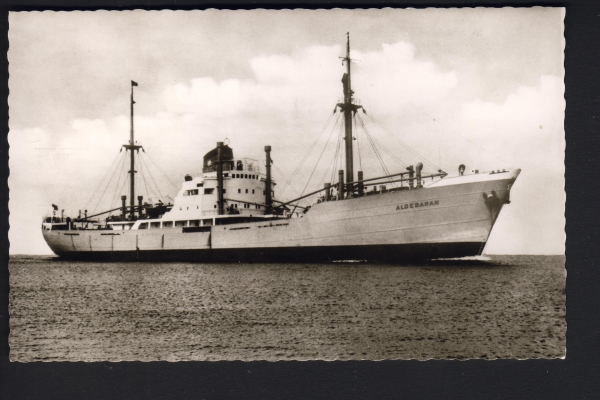 Postkarte des Motorschiff Aldebaran / Argo Nah Ost Linie !