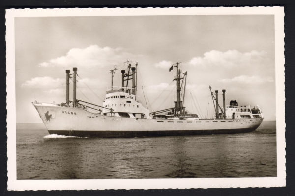 Postkarte des Motorschiff Alcor / Argo Nah Ost Linie !