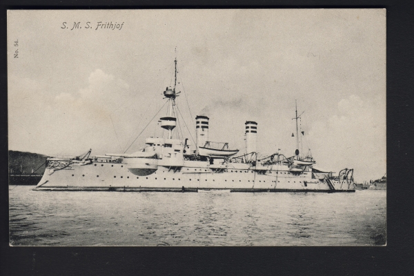 Gebr. Lempe Postkarte des Küstenpanzerschiffes Frithjof ! 1. WK