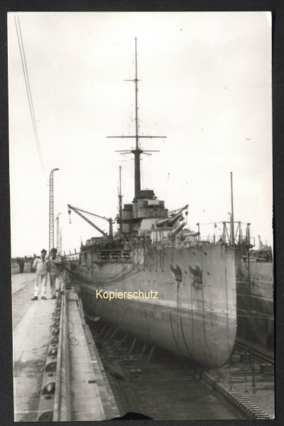 Photocard of the French Battleship Courbet in Dock !