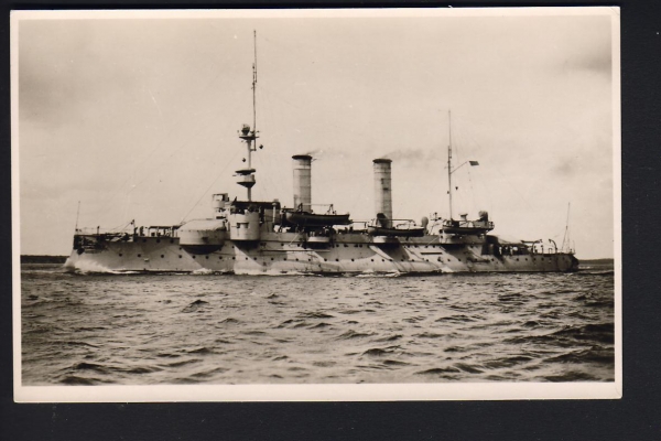 Postkarte des Panzerschiff Siegfried , kaiserliche Marine !