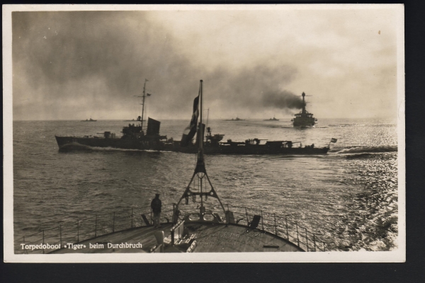 Postcard Torpedo Boat Tiger , 1. WW !