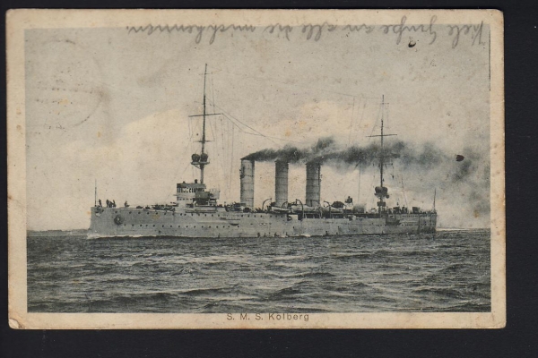 Postcard Cruiser Kolberg 1. WW ! German Imperial Navy